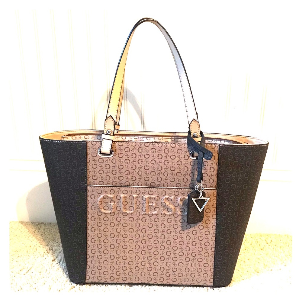 Guess Shoulder Handbag, Brown and Beige Purse